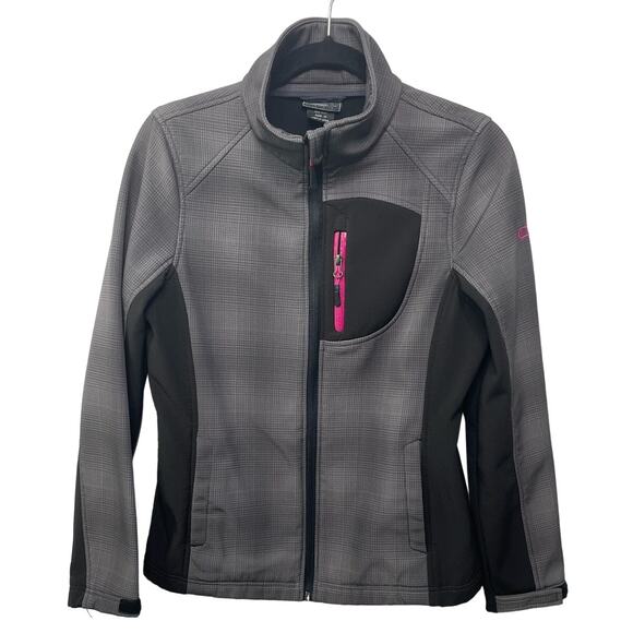 CB Sports Full Zip Performance Jacket Mock Neck Charcoal Women M Gorp Outdoor - Picture 1 of 13